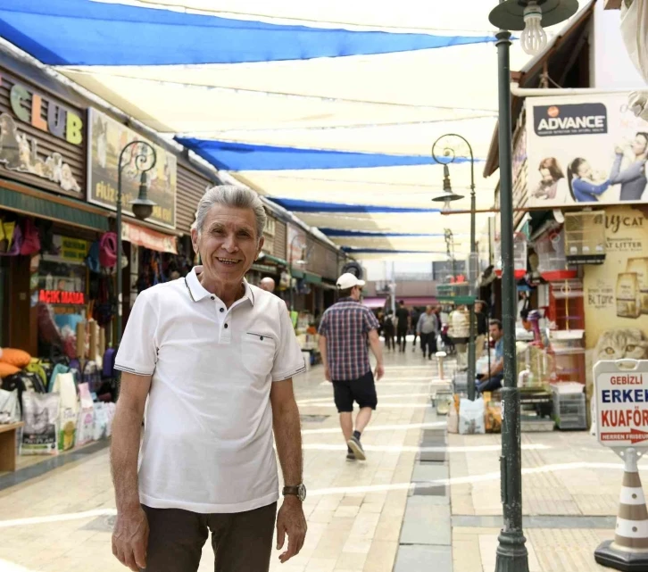 Sinan Mahallesi çarşısı gölgelikle kaplandı
