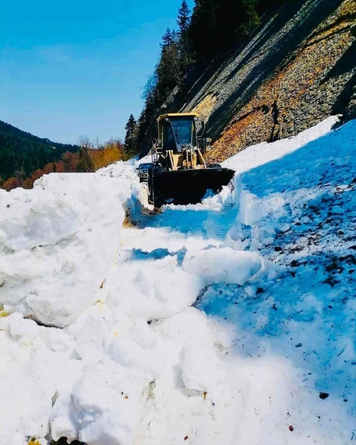 Sinop’ta kar nedeniyle kapalı olan köy yolu ulaşıma açıldı
