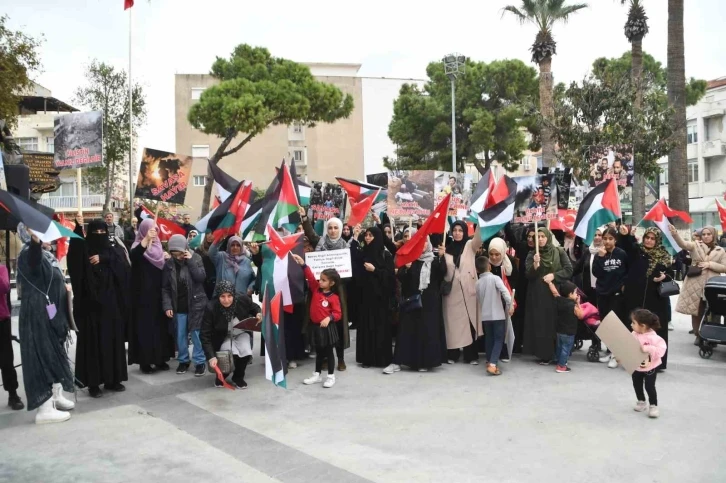 Söke’de Filistin’deki zulme karşı miting düzenlendi
