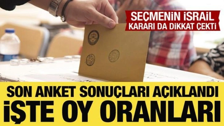 Son anket sonuçları açıklandı: İşte seçmenin İsrail kararı!