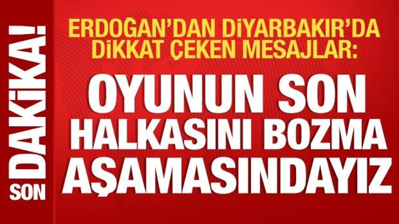 Son Dakika: Cumhurbaşkanı Erdoğan, Diyarbakır'da açıklamalarda bulunuyor