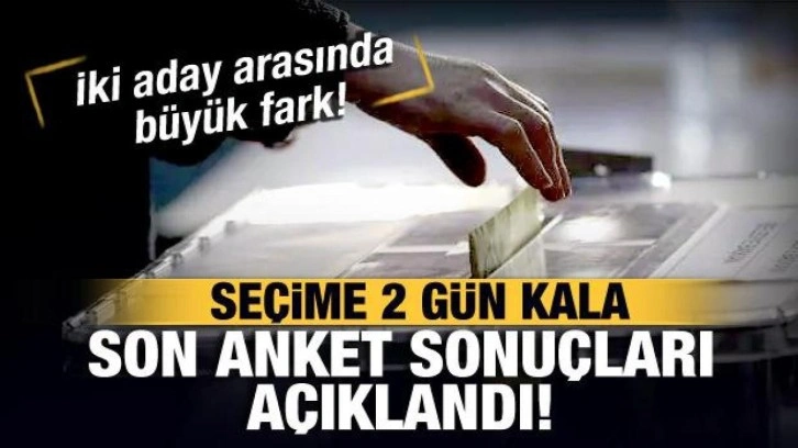 Son seçim anketi sonuçları açıklandı! İki aday arasında 7,1 puan fark var!