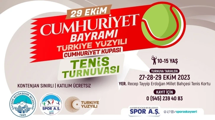 Spor A.Ş’den 29 Ekim’e öze Cumhuriyet Tenis Turnuvası
