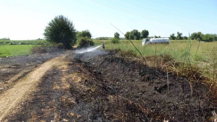 Su doldurmaya gelen tanker yangının büyümesini önledi
