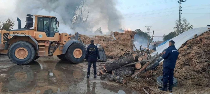 Suluova’da 50 ton saman alevlere teslim oldu
