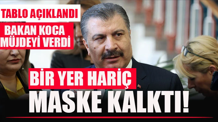 Tablo açıklandı! Bakan Koca müjdeyi duyurdu! Bir yer hariç maske şartı kalktı