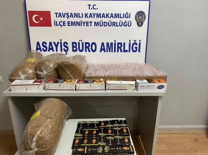 Tavşanlı’da kaçak tütün ve makaron operasyonu
