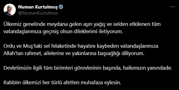 TBMM Başkanı Kurtulmuş: "Devletimizin ilgili tüm birimleri görevlerinin başında, halkımızın yanındadır"
