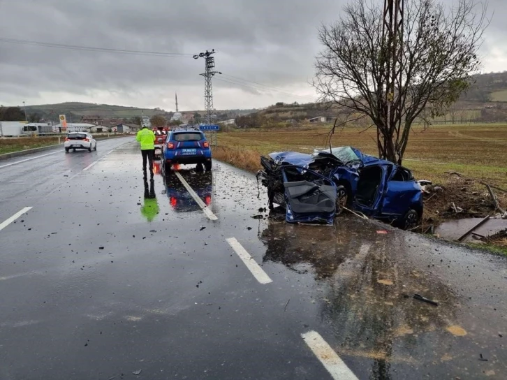 Tekirdağ’da feci kazada sürücü ağır yaralandı
