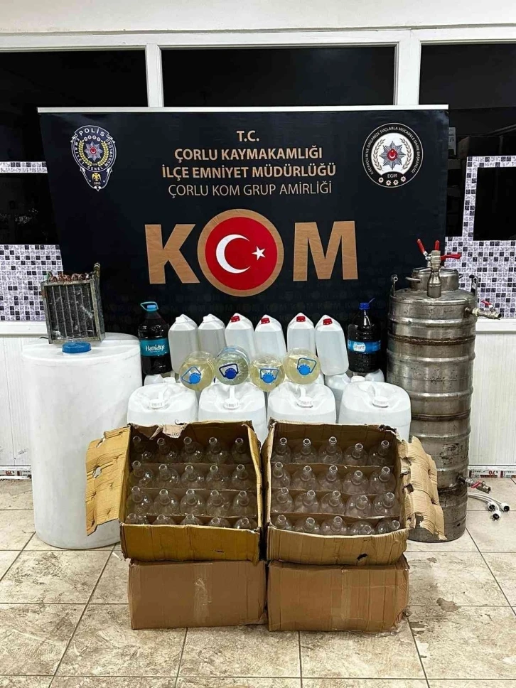 Tekirdağ’da yarım ton sahte alkol ele geçirildi
