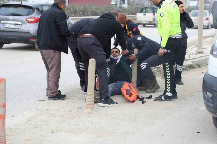 Ters yönden gelen motosikletle otomobil çarpıştı: 1 kişi yaralı
