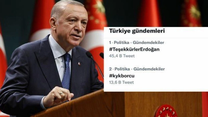 #TeşekkürlerErdoğan etiketi Twitter’da gündem oldu