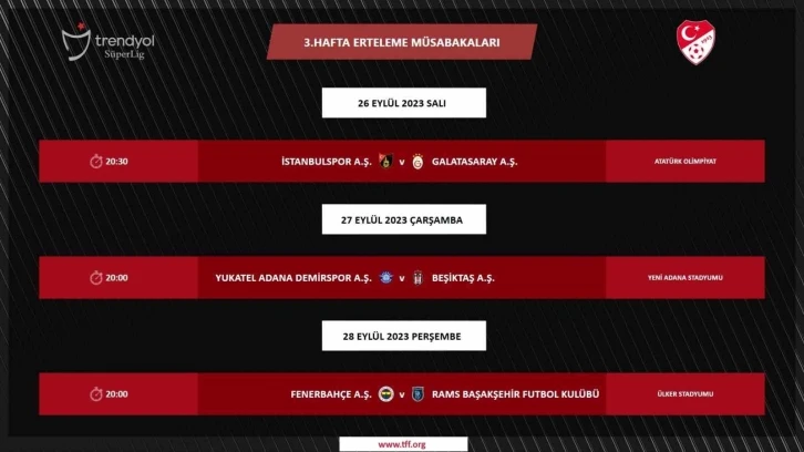 TFF, ertelenen maçların programını açıkladı
