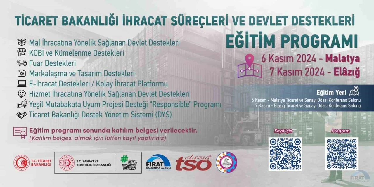 Ticaret Bakanlığı ihracat süreçleri ve devlet destekleri eğitim programı başlıyor
