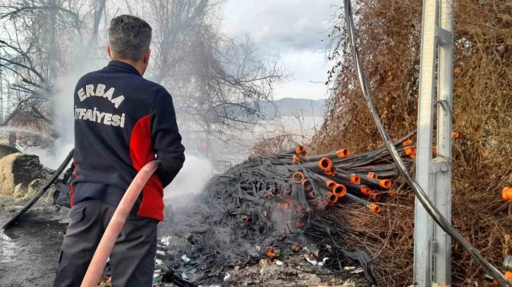 Tokat’ta bahçede çıkan yangın şantiyeye sıçradı
