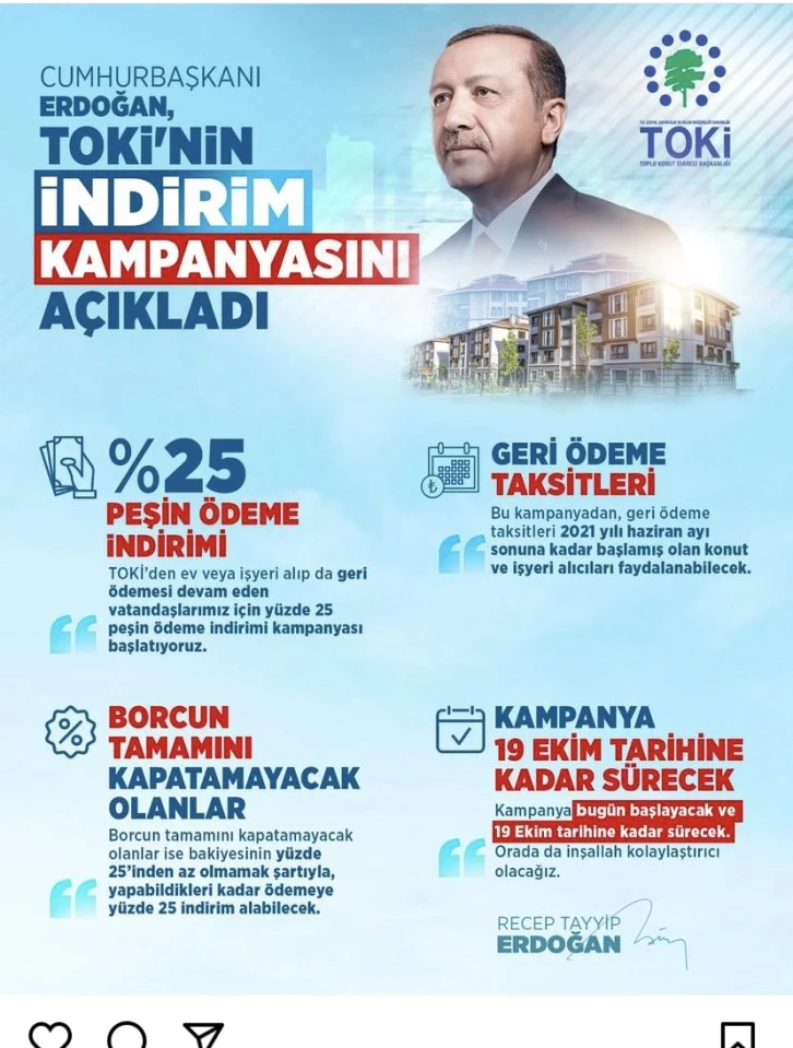 TOKİ’den erken ödeme indirimi kampanyası!