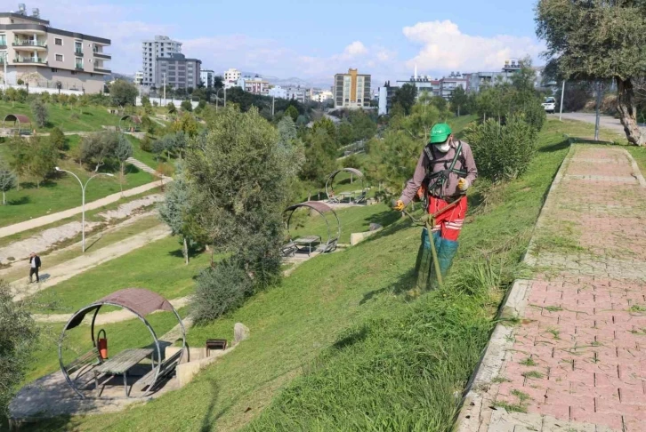 Toroslar’da  park ve yeşil alanlara bakım
