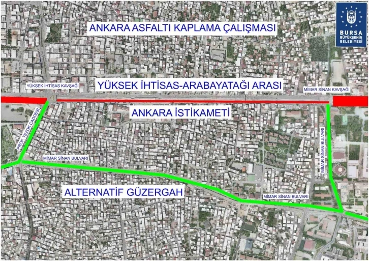 Trafiğe asfalt yenileme düzenlemesi
