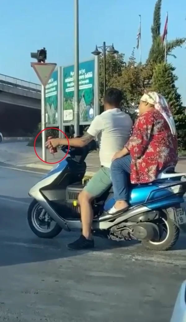 Trafikteki motosikletliye 'alkol' tepkisi