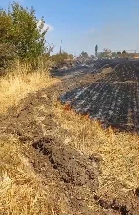 Trafodan çıkan kıvılcım otluk alanı tutuşturdu
