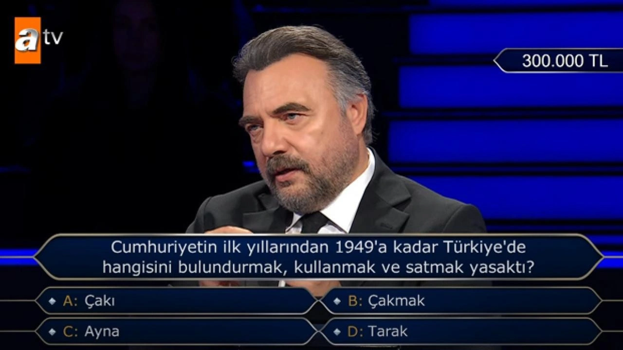 Türkiye’de 1949’a kadar hangisi yasaktı? Milyoner'de 300 bin TL'lik soru