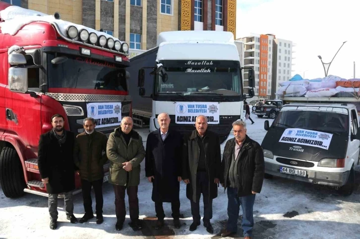 Tuşba Belediyesinin yardım tırları deprem bölgesine ulaştı
