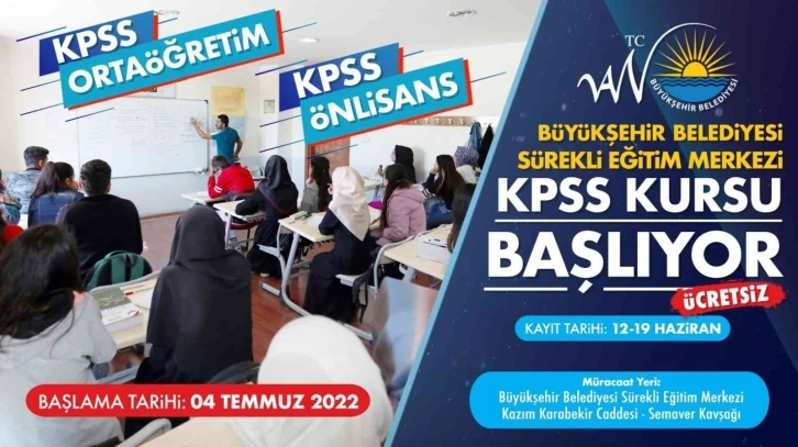 Van Büyükşehir Belediyesi’nden ücretsiz KPSS hazırlık kursu
