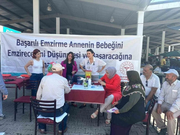 Vatandaşlar semt pazarında hem bilinçlendi hem de kan şekeri ve tansiyonunu ölçtürdü
