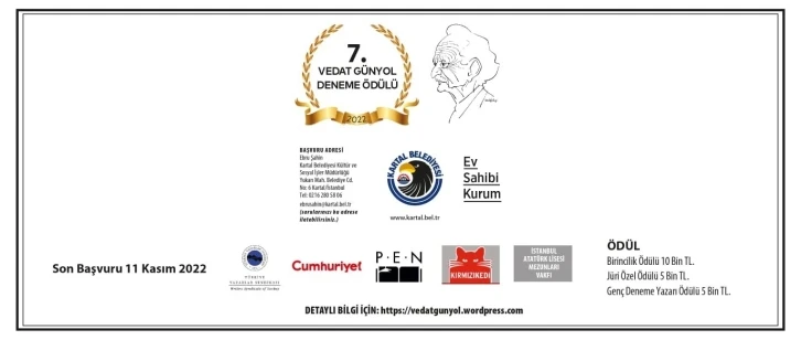 Vedat Günyol 7. Deneme Yarışması için başvuru süreci başladı
