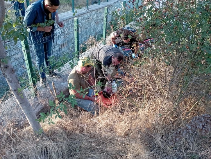 Virajı alamadı, dere kenarına uçtu: 1 yaralı
