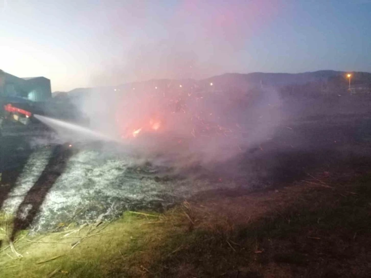 Yakılan anız ateşi büyüyünce itfaiye harekete geçti
