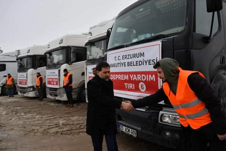 Yakutiye Belediyesi’nden depremzedelere yardım eli
