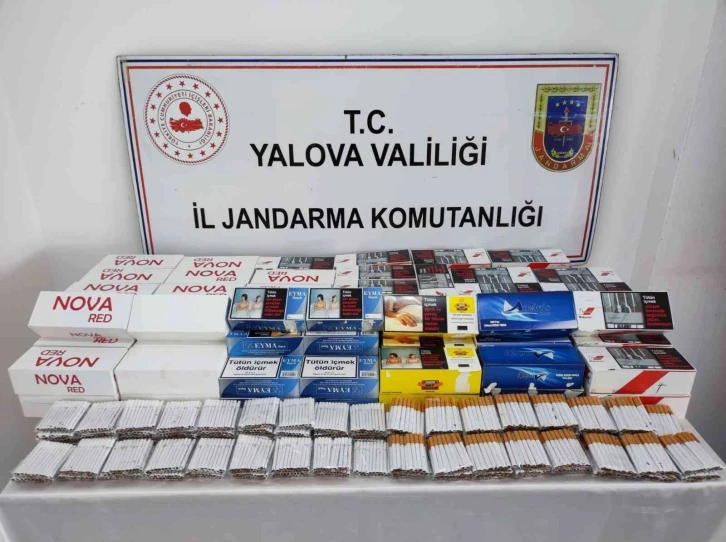 Yalova’da 26 bin 400 adet dolu makaron ele geçirdi
