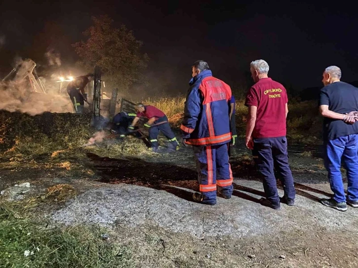 Yalova’da saman yüklü kamyon alevlere teslim oldu
