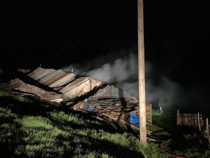 Yayla evi alevlere teslim oldu
