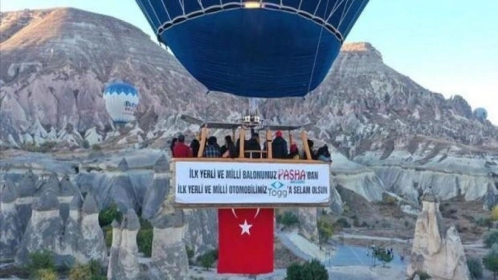 Yerli sıcak hava balonu 'TOGG' için uçtu