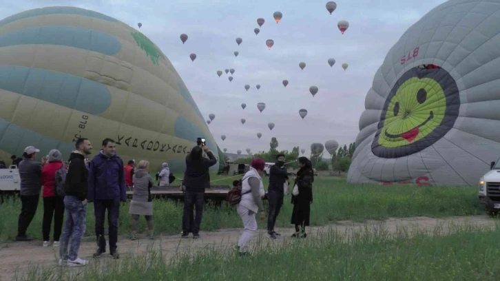 Yeşile bürünen Kapadokya havadan görüntülendi
