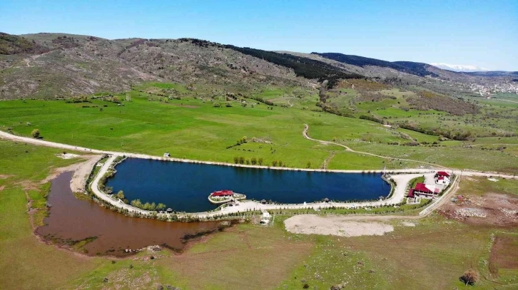 Yeşilliğin ortasındaki gölet, manzarası ile hayran bırakıyor
