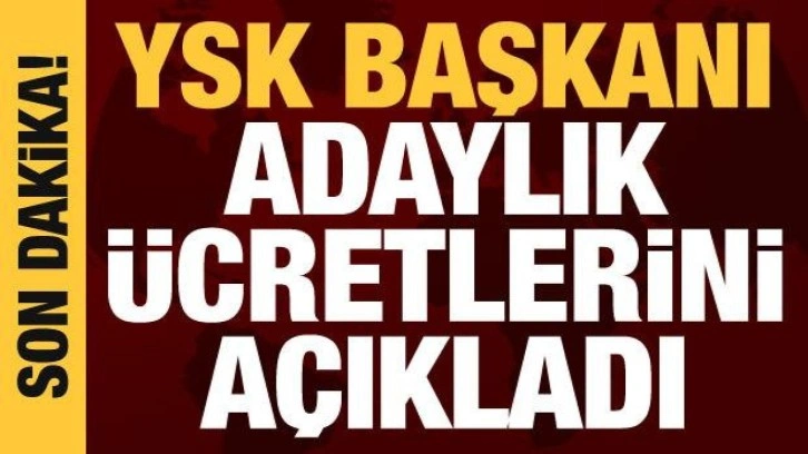 YSK Başkanı Yener, adaylık ücretlerini açıkladı