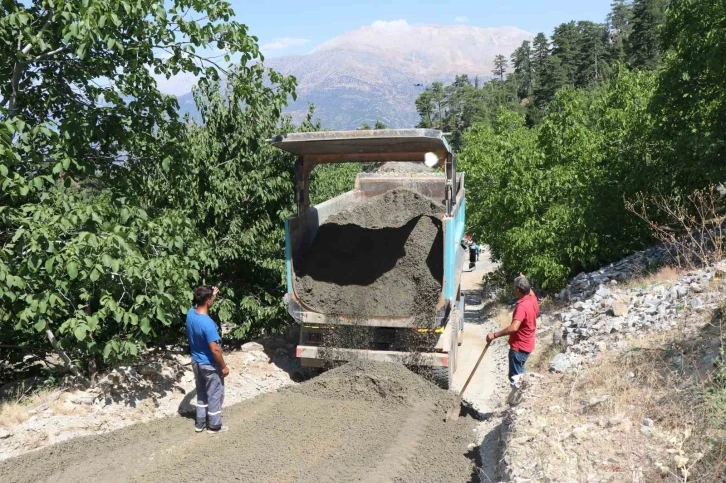 Yürüme engelli torunların konforlu ulaşımı için evinin yollarına beton döküldü
