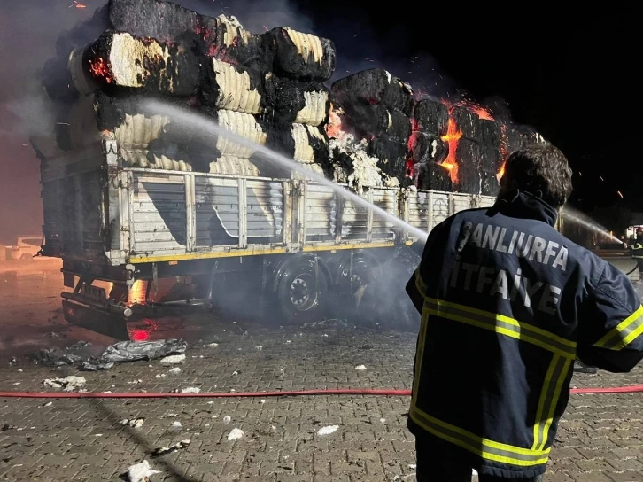 Yüz binlerce liralık pamuk kül oldu
