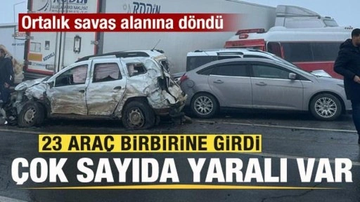 23 araç birbirine girdi: Çok sayıda yaralı var! Ortalık savaş alanına döndü