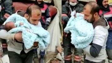 30 günlük bebek enkazdan böyle kurtarıldı