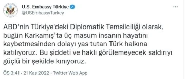 ABD’nin Ankara Büyükelçiliği, Gaziantep’te gerçekleştirilen terör saldırısını kınadı
