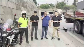 Adana’da sürücülere yönelik dron ile denetim
