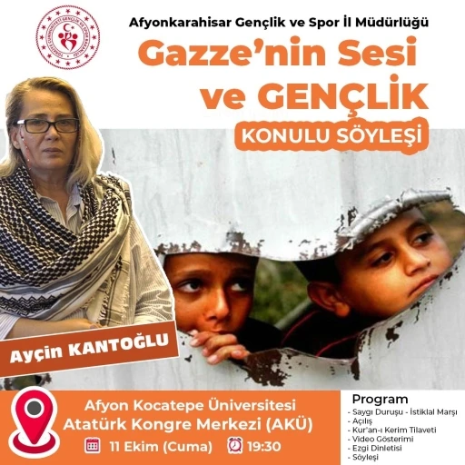 Afyonkarahisar’da “Gazze’nin Sesi ve Gençlik” konulu söyleşi
