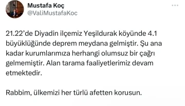 Ağrı Valisi Koç: &quot;Şu ana kadar kurumlarımıza herhangi olumsuz bir çağrı gelmemiştir&quot;
