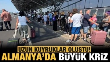 Almanya'da havaalanlarında büyük kriz : Seferler aksadı kuyruklar oluştu!