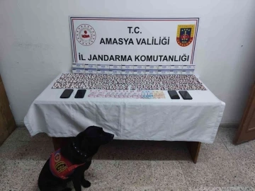 Amasya’da jandarmanın operasyonunda bin 288 adet uyuşturucu hap ele geçirildi
