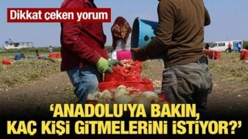 "Anadolu'ya bakın, kaç kişi gitmelerini istiyor?"